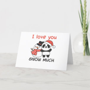 Cartes Pour Fêtes Annuelles Panda je t'aime beaucoup bonhomme de neige jeu de