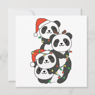 Cartes Pour Fêtes Annuelles Panda Noël Arbre Animaux de Noël Pandas Holi
