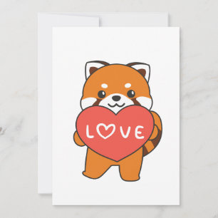 Cartes Pour Fêtes Annuelles Panda roux pour la Saint-Valentin Animaux mignons 