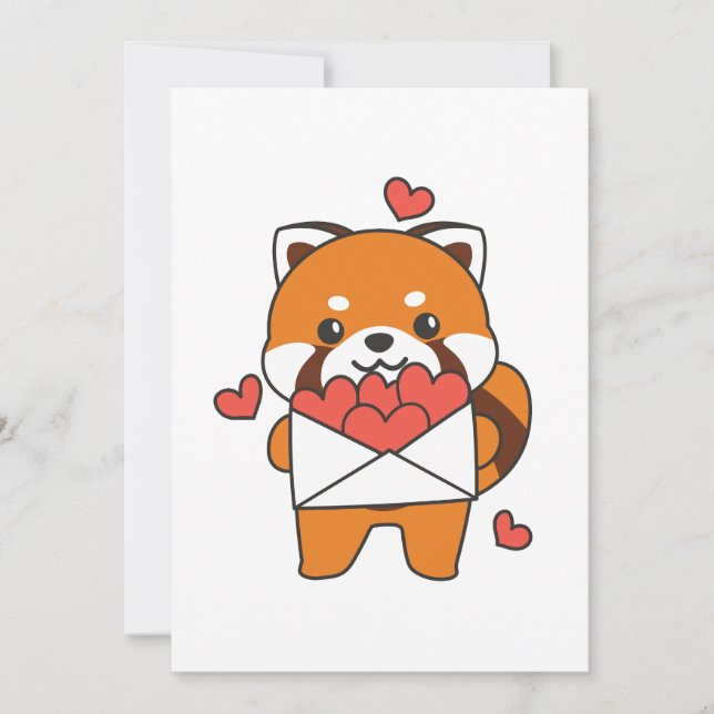 Cartes Pour Fêtes Annuelles Panda roux pour la Saint-Valentin Animaux mignons  (Devant)
