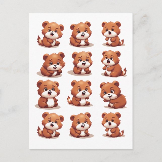 Cartes Pour Fêtes Annuelles Pandas rouges (Devant)