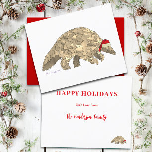 Cartes Pour Fêtes Annuelles Pangolin Cute Espèces en voie de disparition Perso