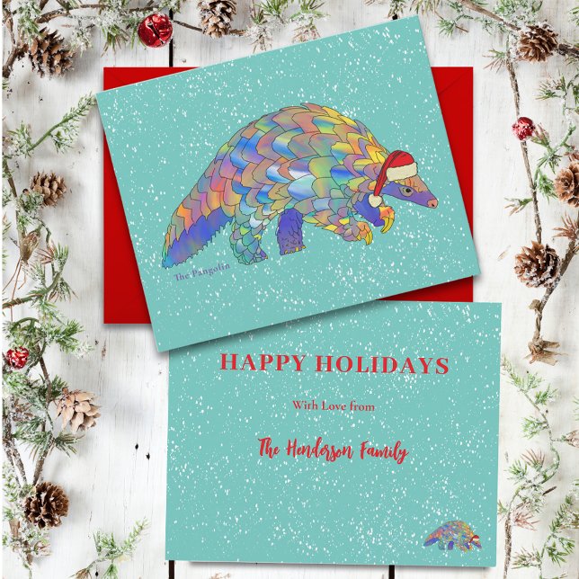 Cartes Pour Fêtes Annuelles Pangolin - Personnalité de Noël (Pangolin christmas custom holiday greetings card)