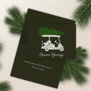 Cartes Pour Fêtes Annuelles Panier de golf avec sapin de Noël ・ Vert foncé Min