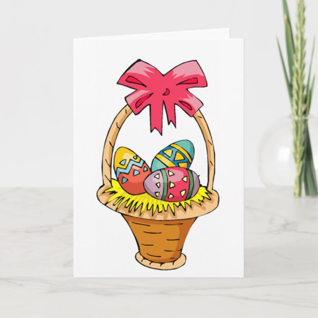 Cartes Pour Fêtes Annuelles Panier de Pâques (Devant)