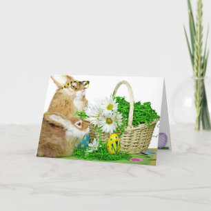 Cartes Pour Fêtes Annuelles Panier de Pâques avec des lapins