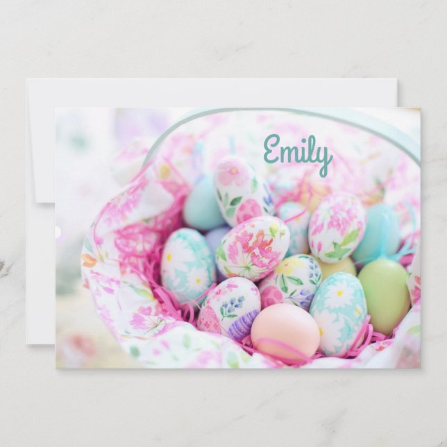 Cartes Pour Fêtes Annuelles Panier de Pâques doux et joli Pastel (Devant)