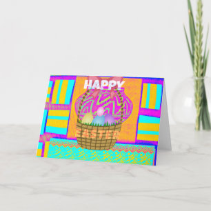 Cartes Pour Fêtes Annuelles Panier de Pâques et d'Oeufs inspirés de l'Afrique 