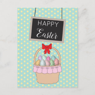 Cartes Pour Fêtes Annuelles Panier de Pâques et oeufs de Pâques Pastel