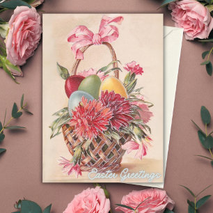 Cartes Pour Fêtes Annuelles Panier de Pâques vintage Salutations de Pâques per