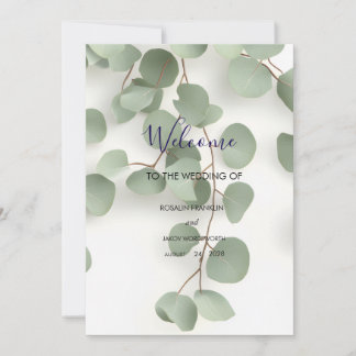 Cartes Pour Fêtes Annuelles Panneau de bienvenue de mariage botanique Elegant 