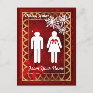 Cartes Pour Fêtes Annuelles Panneau de toilette amusant père Noël noël