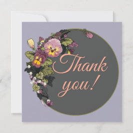 Cartes Pour Fêtes Annuelles Pansies victoriennes encadrées personnalisables