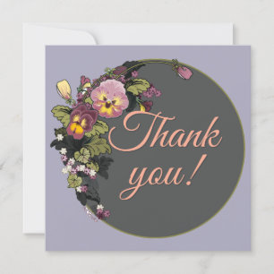 Cartes Pour Fêtes Annuelles Pansies victoriennes encadrées personnalisables