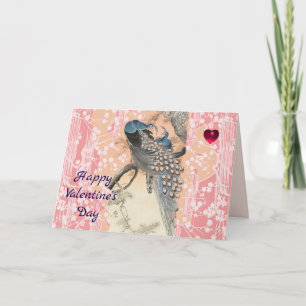 Cartes Pour Fêtes Annuelles PAONS, FLEURS SAKURA ROSES Saint-Valentin floral