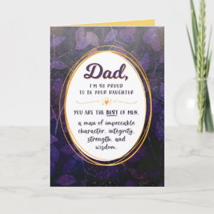Cartes Pour Fêtes Annuelles Papa Anniversaire, je suis fier d'être ta fille