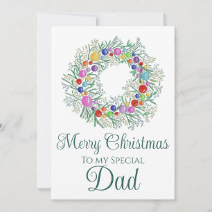 Cartes Pour Fêtes Annuelles Papa Colorée couronne de Noël