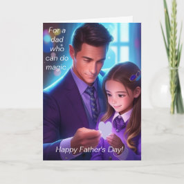 Cartes Pour Fêtes Annuelles Papa et fille font la magie