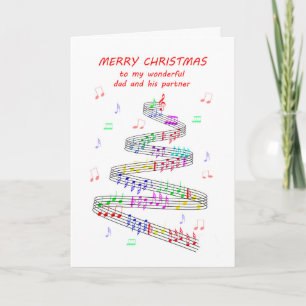 Cartes Pour Fêtes Annuelles Papa et son partenaire Partition Musique Noël