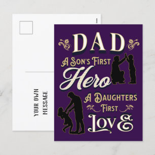 Cartes Pour Fêtes Annuelles Papa Fils est la première Fille première Amour