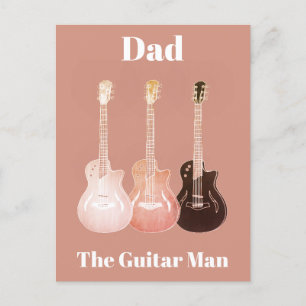 Cartes Pour Fêtes Annuelles Papa guitare homme drôle acoustique rustique music