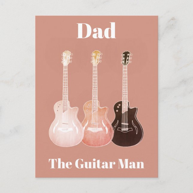 Cartes Pour Fêtes Annuelles Papa guitare homme drôle acoustique rustique music (Devant)