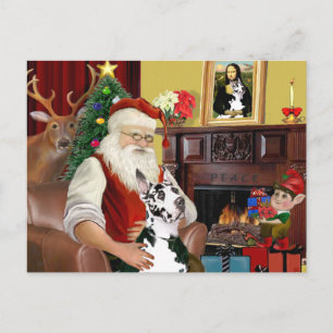 Cartes Pour Fêtes Annuelles Papa Noël à la maison - Grand Danois (Harlequin)