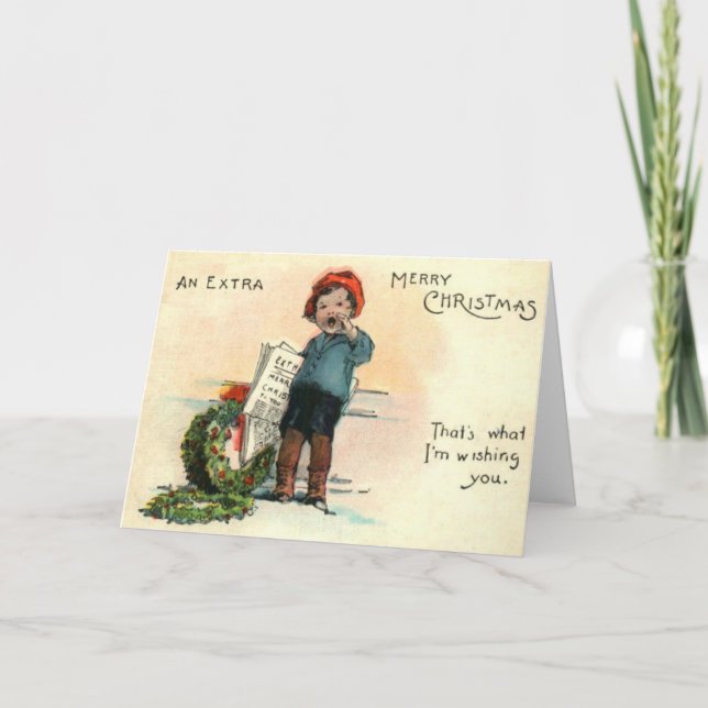 Cartes Pour Fêtes Annuelles Paperboy avec couronne (Devant)