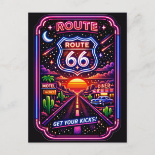 Cartes Pour Fêtes Annuelles Papeterie de la Station de Nuit de Motel Neon Dine