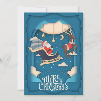 Cartes Pour Fêtes Annuelles Papier à feuille père Noël coupé