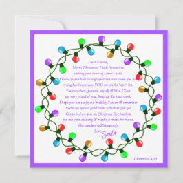 Cartes Pour Fêtes Annuelles Papier à lettre thème violet du Père Noël