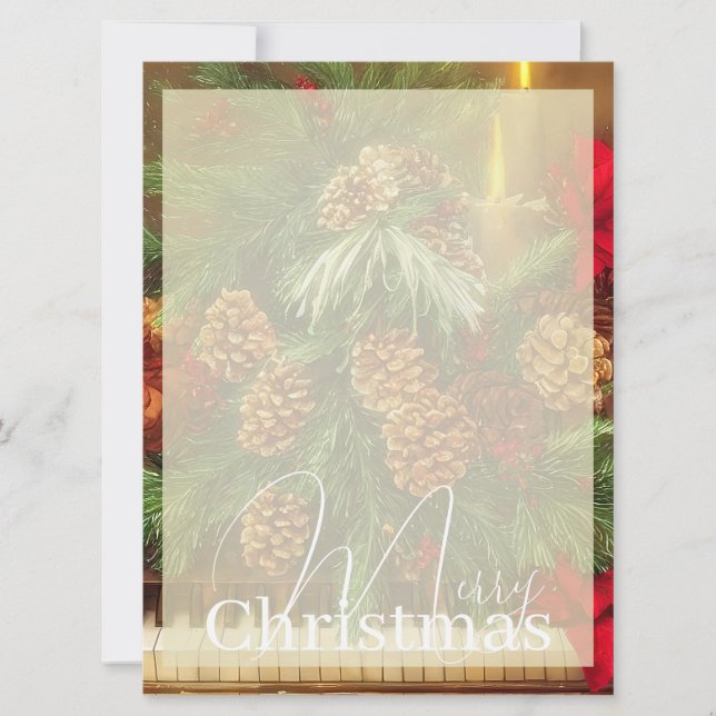 Cartes Pour Fêtes Annuelles papier à lettres pour piano de Noël (Devant)