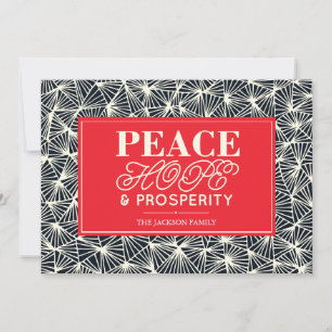 Cartes Pour Fêtes Annuelles Papier de vacances Paix, Espoir et Prospérité