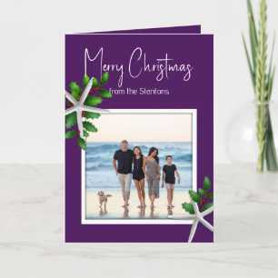 Cartes Pour Fêtes Annuelles Papier photo de Noël violet