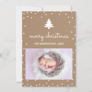 Cartes Pour Fêtes Annuelles Papier Rustique Kraft Joyeux Noël   Photo de l'arb