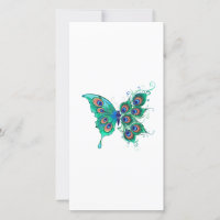 Papillon aux plumes de paon vert