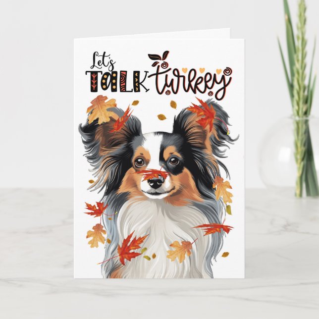 Cartes Pour Fêtes Annuelles Papillon de la fête de Thanksgiving Parlons dinde (Devant)