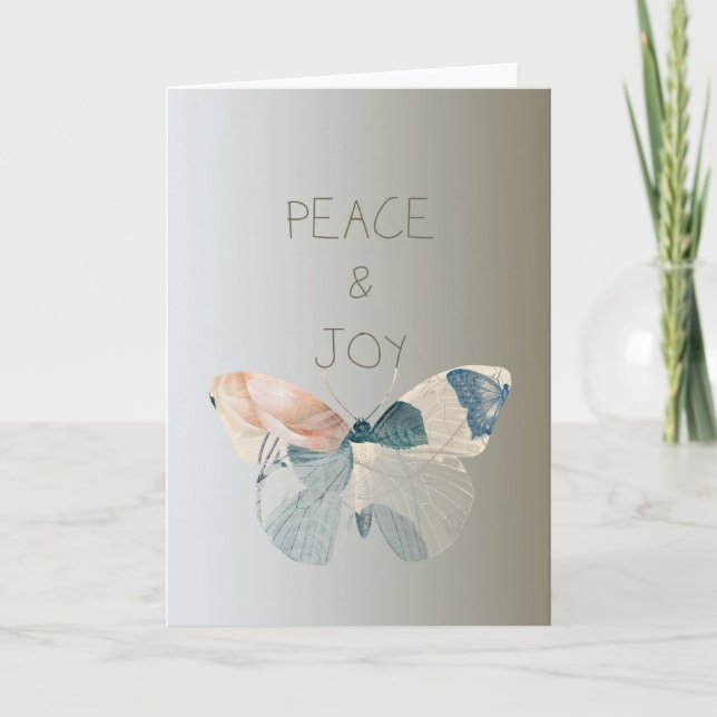 Cartes Pour Fêtes Annuelles Papillon de la paix et de la joie (Devant)
