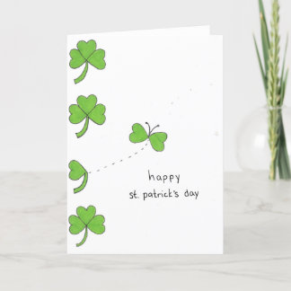 Cartes Pour Fêtes Annuelles Papillon de trèfle St. Patrick's Day Folding Card