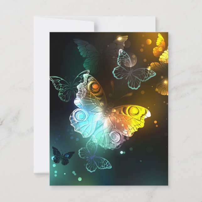 Cartes Pour Fêtes Annuelles Papillon lumineux et papillons de nuit (Devant)