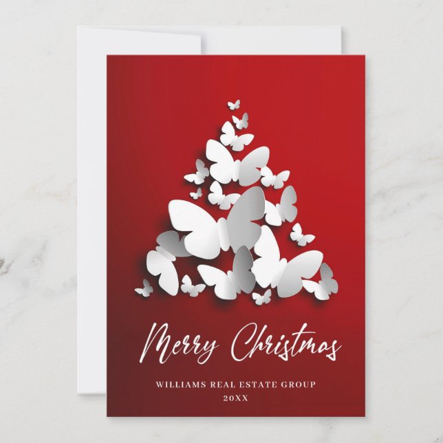 Cartes Pour Fêtes Annuelles Papillon Monarque Noël Accueil d'entreprise (Devant)