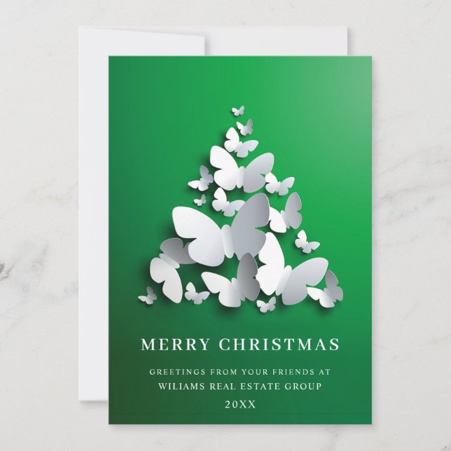 Cartes Pour Fêtes Annuelles Papillon Monarque Noël Accueil d'entreprise (Devant)