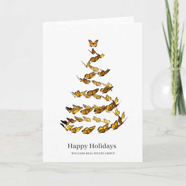 Cartes Pour Fêtes Annuelles Papillon Monarque Noël Accueil d'entreprise (Devant)