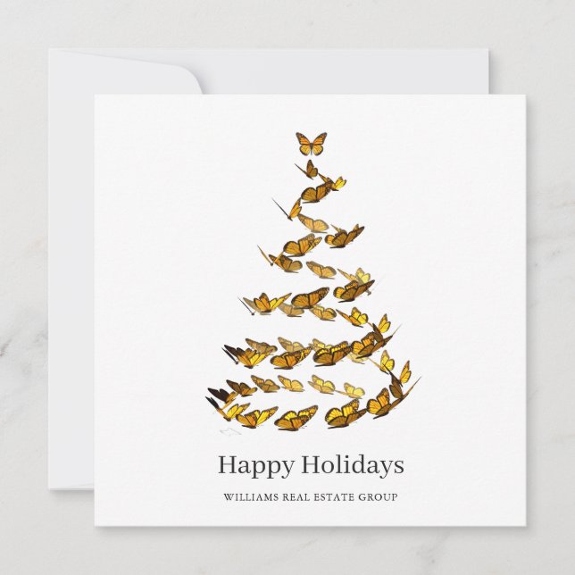 Cartes Pour Fêtes Annuelles Papillon Monarque Noël Accueil d'entreprise Hol (Devant)