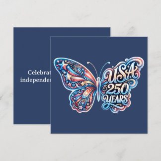 Cartes Pour Fêtes Annuelles Papillon pour le 250e anniversaire des États-Unis