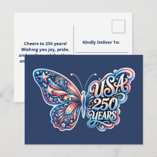 Cartes Pour Fêtes Annuelles Papillon pour le 250e anniversaire des États-Unis