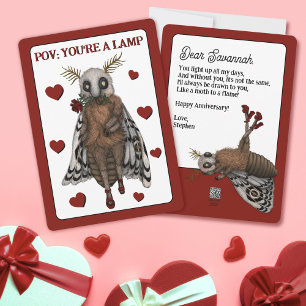 Cartes Pour Fêtes Annuelles Papillon Rouge Drôle Romantique Vers une Flamme An