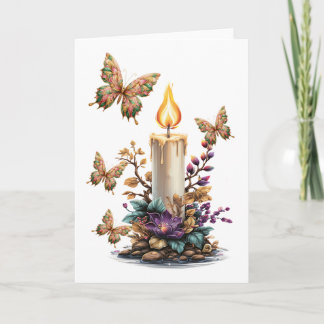 Cartes Pour Fêtes Annuelles Papillons de Noël fantaisie avec bougie