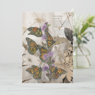 Cartes Pour Fêtes Annuelles Papillons Monarques Peints À La Main Magique