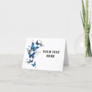 Cartes Pour Fêtes Annuelles Papillons volants bleus Morpho